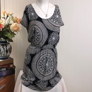 BOHO BANANA REPUBLIC Mandala Print Light Flirty Dress Print Dress Size S
